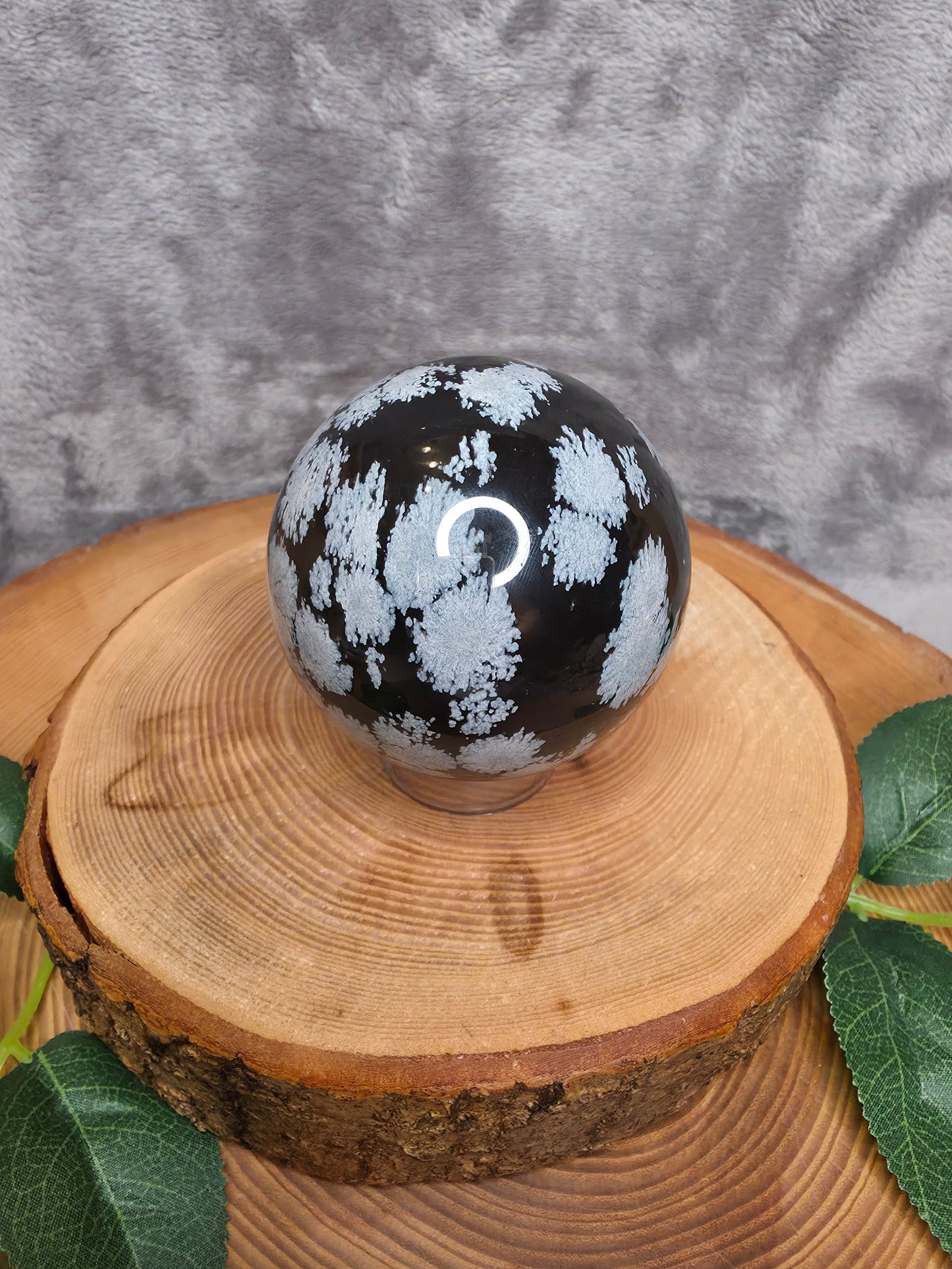 Schneeflocken Obsidian Kugel (P35)