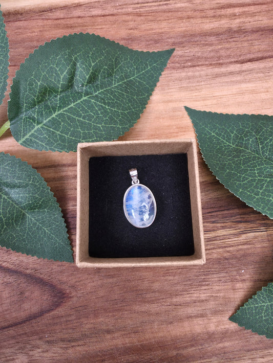 Mondstein Kettenanhänger Silber (D39)