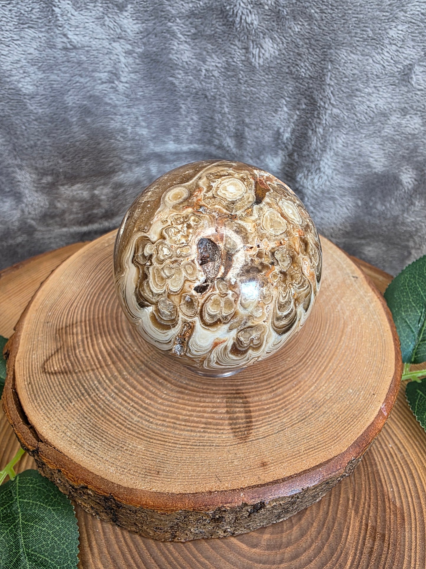 Schokoladen Calcit Kugel (E37)