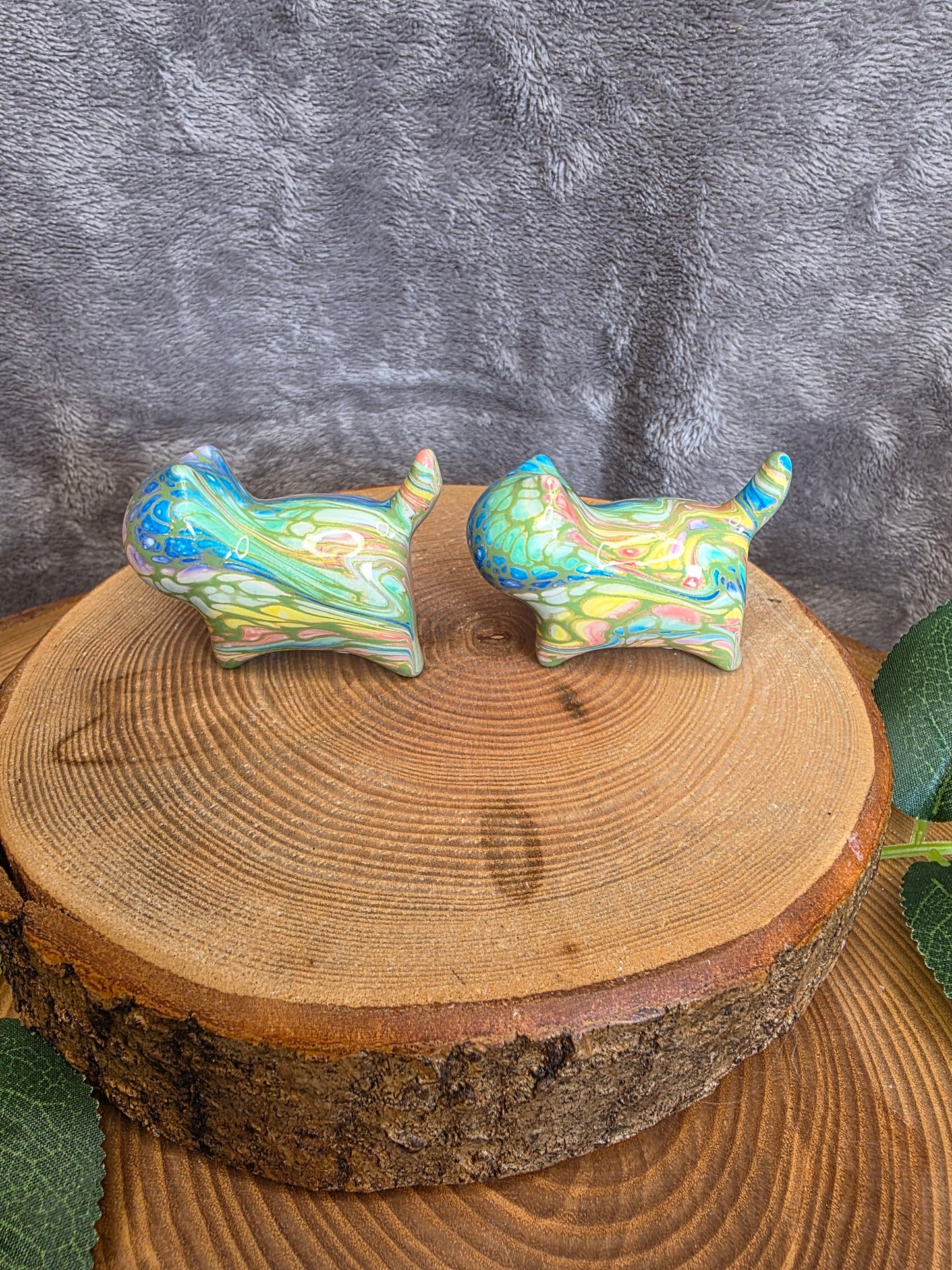 Sandelholz Katze mit Resin-Farbe