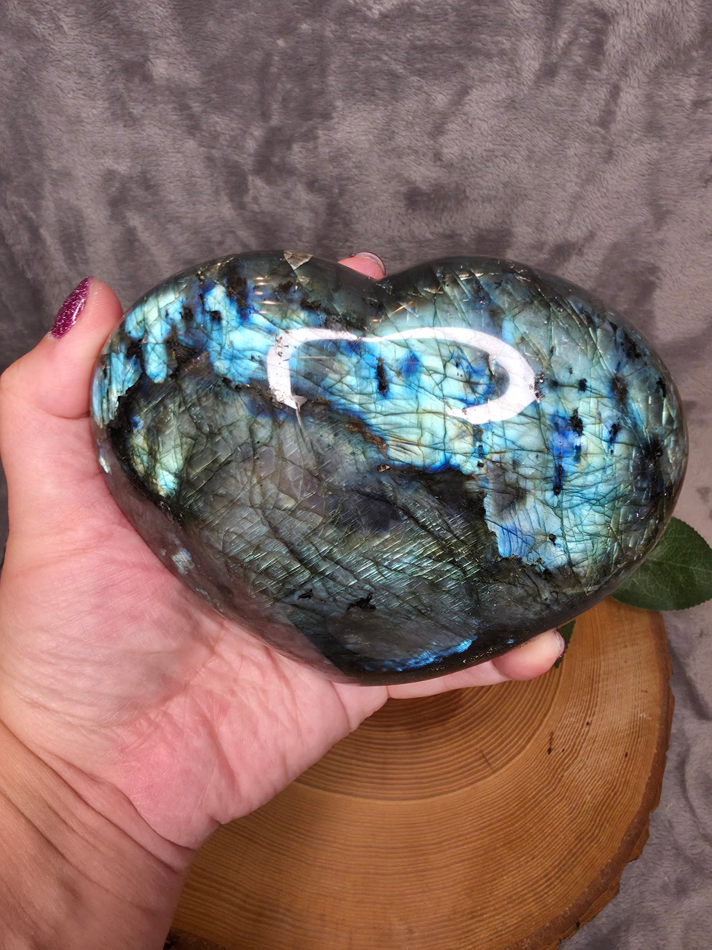 Labradorit Herz inkl. Halterung