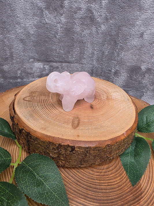 Rosenquarz Elefant klein