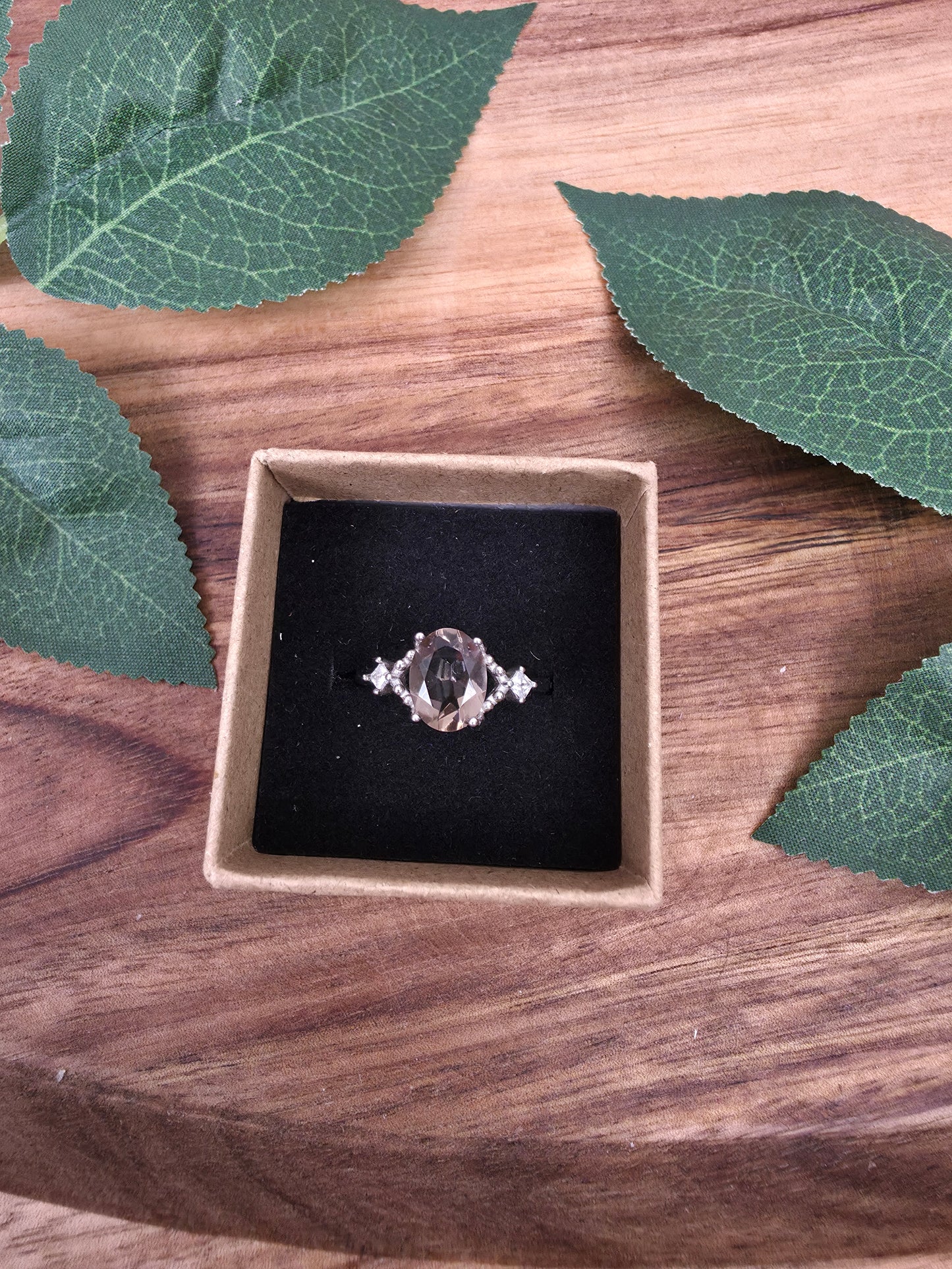 Rauchquarz Ring größenverstellbar Silber (A25)
