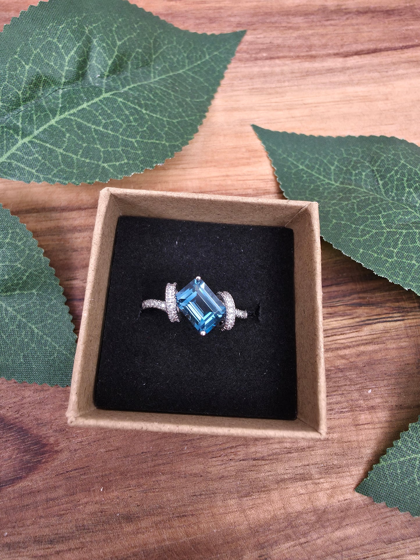 Blue London Topas Ring größenverstellbar Silber (D59)