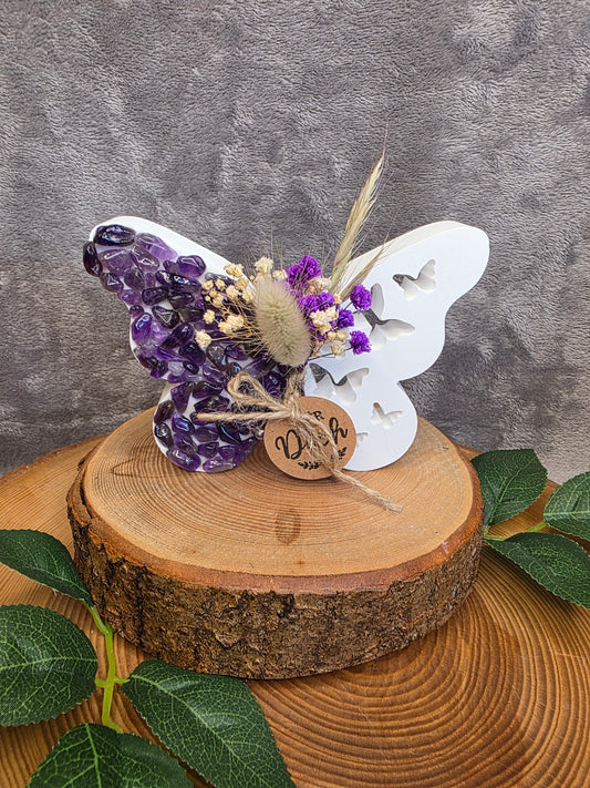 Deko Schmetterling mit Amethyst-Splitter (Für Dich)